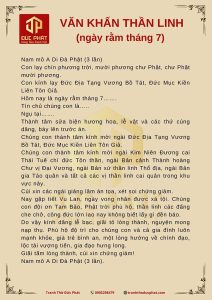 Văn khấn rằm tháng bảy